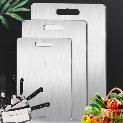 Tabla de Cocina Doble Cara Acero Inoxidable 316 | Tabla de Cortar y Amasar | Antibacteriana y Resistente
