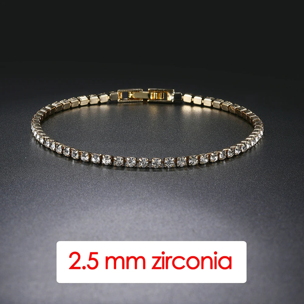 Pulsera tenis mujer plata con circonias AAA+ – Joyería elegante hip hop, cristal brillante para bodas y moda juvenil