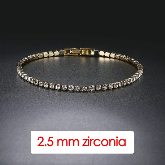 Pulsera tenis mujer plata con circonias AAA+ – Joyería elegante hip hop, cristal brillante para bodas y moda juvenil