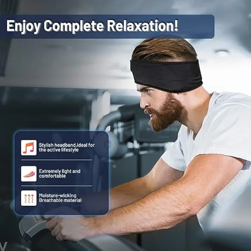 Diadema Bluetooth deportiva y para dormir – Auriculares inalámbricos con antifaz musical, elásticos y cómodos