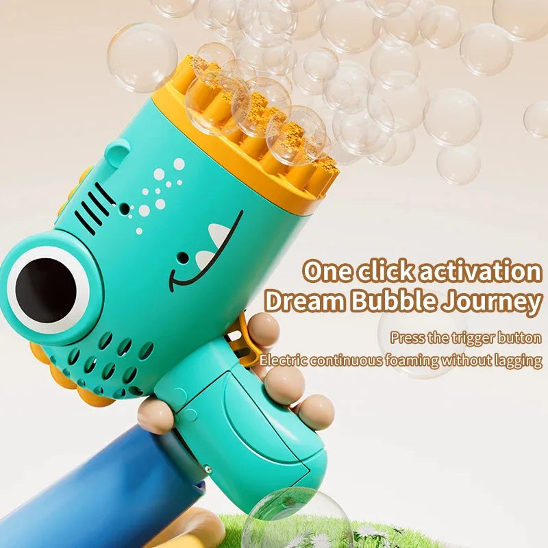 40 Hole Dinosaur Bubble Machine Children's Gift Continuous Bubble Making Wedding Outdoor (Excluding Bubble Liquid and Battery)