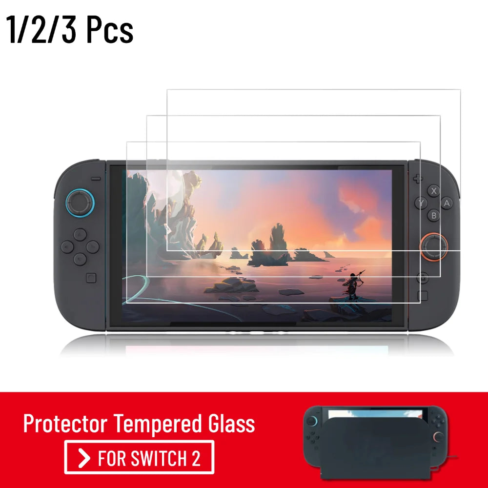 Protector de Pantalla 9H para Switch 2 – Vidrio Templado HD Antirrayas, Antihuella y Ultrafino