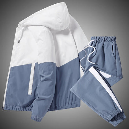 Chándal Hombre 2025 | Conjunto Deportivo 2 Piezas Sudadera con Capucha y Joggers Hip Hop Running