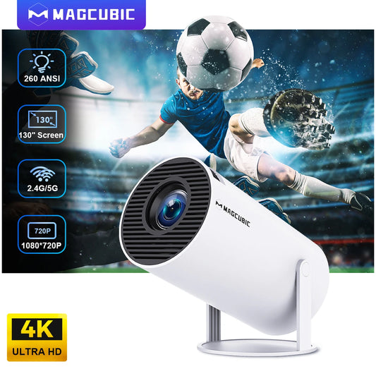 Magcubic HY300 Pro Proyector 4K Android 11 – WiFi6 Dual, 290 ANSI, BT5.0, Cine en Casa y Exteriores