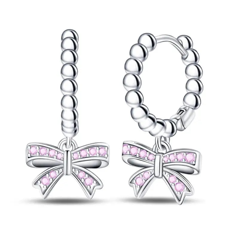 Aretes Primavera Plata 925 | Abeja, Flor y Mariposa | Aros Dobles Mujer