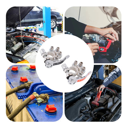 Terminales de Batería para Coche – Adaptador de Cable con Abrazaderas de Cobre, Conectores Rápidos Desconexión/Conexión para Baterías de Auto