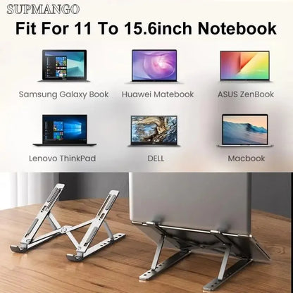 Soporte Portátil para Laptop de Aluminio | Base Plegable Ajustable para Notebook y MacBook | Accesorio Ergonómico
