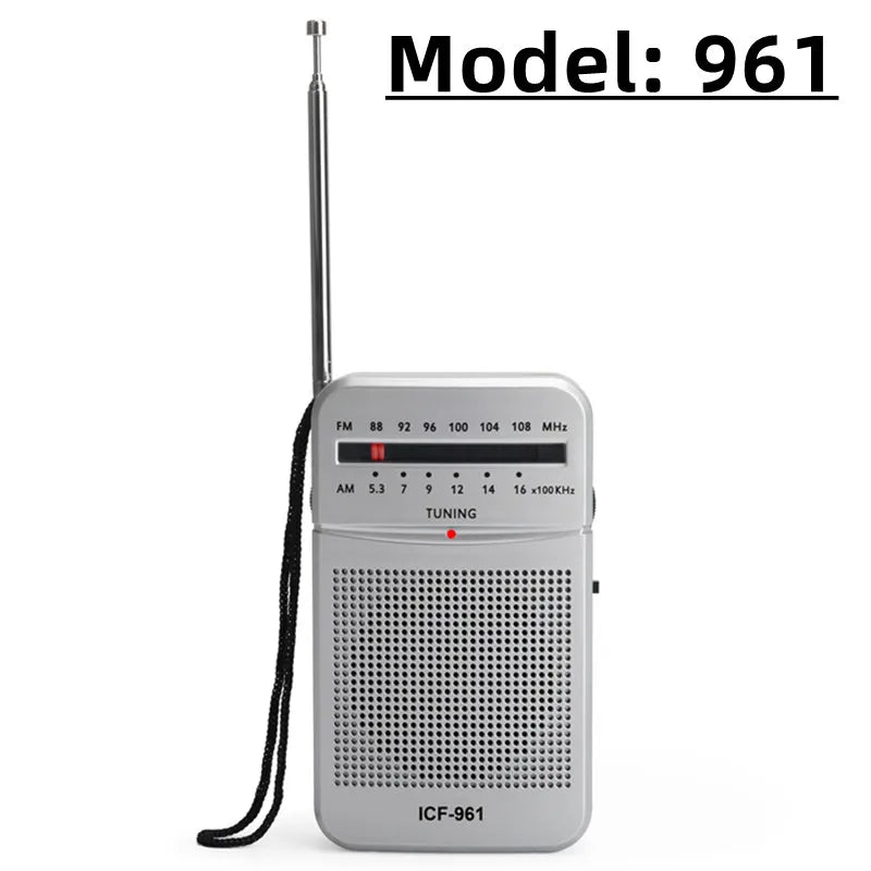Mini radio portátil AM/FM BC-R21/961/962 – Batería AA, mejor recepción y sonido duradero