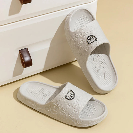 Sandalias Unisex Verano Antideslizantes | Slippers con Estampado de Osito para Casa, Baño y Dormitorio - Suaves y Cómodas