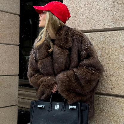 Abrigo Oversize Mujer Pelo Sintético Neo Mint 2025 | Chaqueta Gruesa Cálida Invierno Estilo Fashion