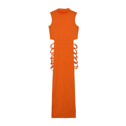 Vestido Bodycon Mujer | Vestido Sexy Sin Mangas con Cut Out y Cuello Alto