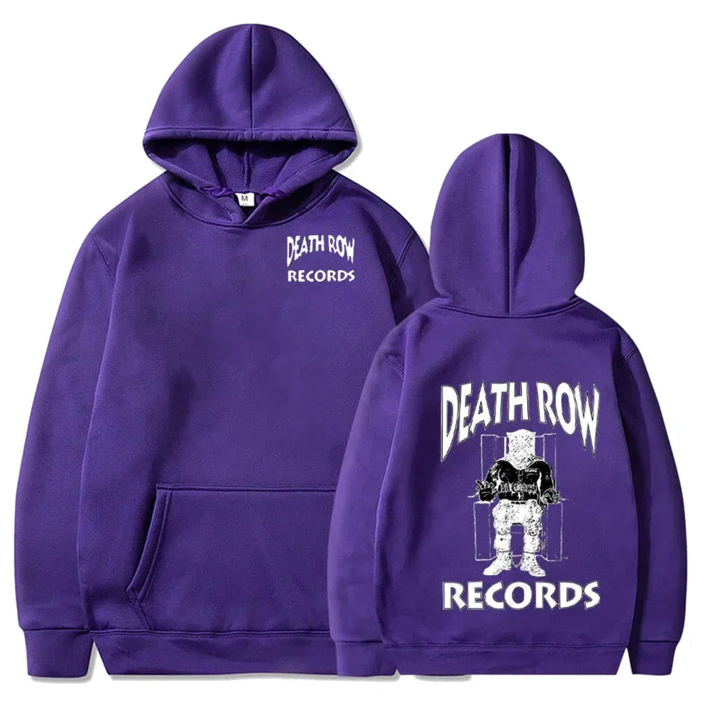 Hoodie Unisex Death Row Records Streetwear Hip Hop con Forro Polar