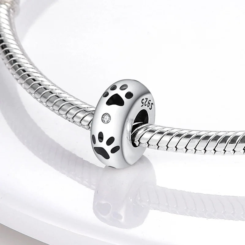 Charm separador redondo plata 925 con circonitas de colores – Compatible Pandora, joyería DIY elegante