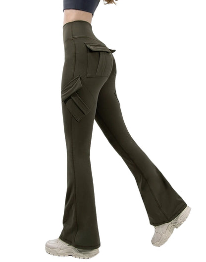 Leggings Yoga Mujer Pierna Ancha | Pantalones Deportivos Compresión con Bolsillos Estilo Naked Feeling
