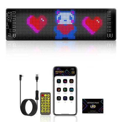 Pantalla LED Publicitaria Programable Bluetooth 5V USB – Cartel Animado para Autos y Tiendas