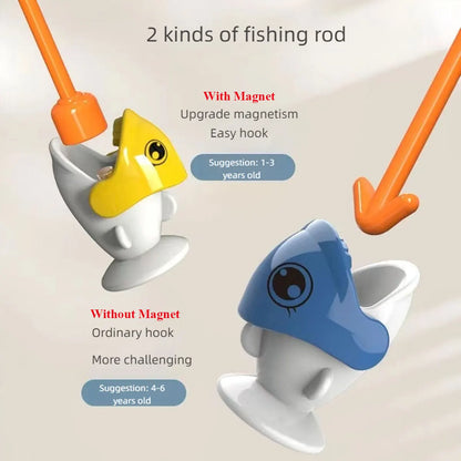 Juguete de Pesca Magnética Dinosaurio – Juego Educativo Montessori con Caña para Niños y Bebés
