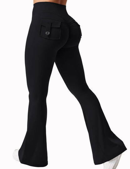 Leggings Yoga Mujer Pierna Ancha | Pantalones Deportivos Compresión con Bolsillos Estilo Naked Feeling