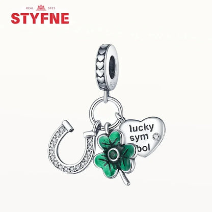 Charm Trébol de Cuatro Hojas en Plata 925 – Abalorios Suerte para Pulseras Originales Mujer