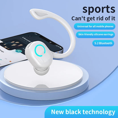 Bluetooth 5.2 Business Wireless Headphone Ear-Hook Mini HIFI Bass Noise Cancelling Earphone With Mic Earbuds Sport Game Headset