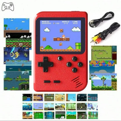 Consola Retro Portátil Roja para Niños – Consola Clásica con Cientos de Juegos + Conexión a TV