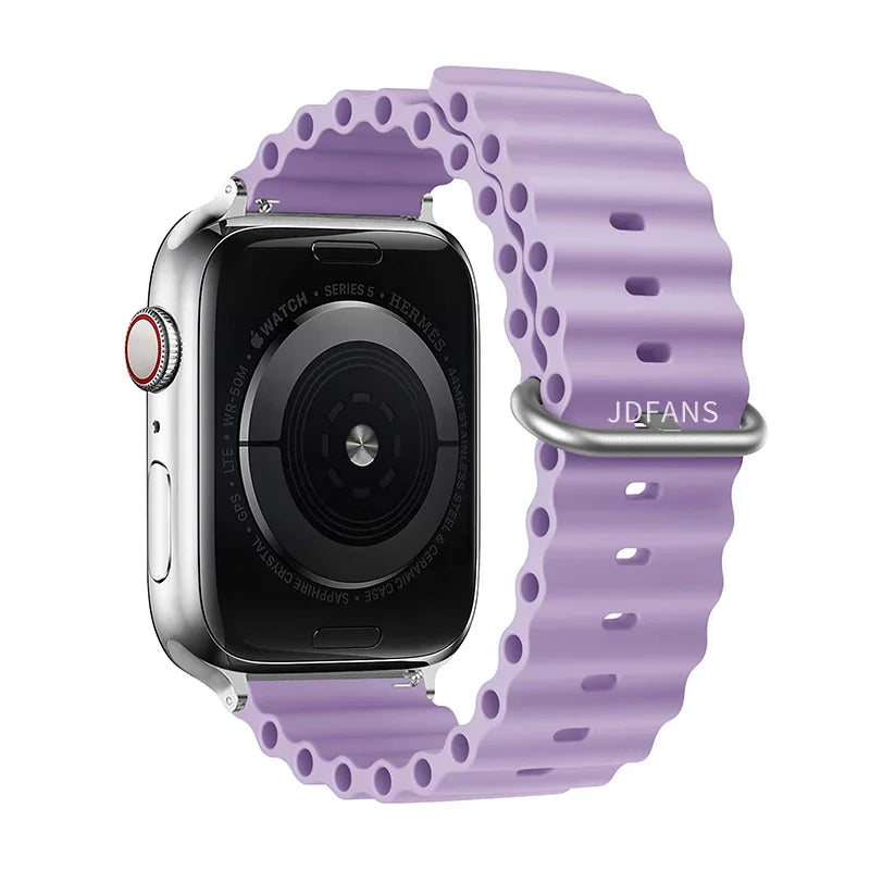 Correa Ocean Band Compatible con Apple Watch | Pulsera Deportiva Ajustable 49mm 45mm 44mm 41mm 40mm Series SE 3 6 7 8 9 10 Ultra