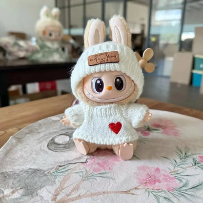 17cm Toy Doll Clothes for Labalbu Accessories Luxury Backpack New Original Clothing for Labbubu Sweater Outfit Mini Cute Bag Hat