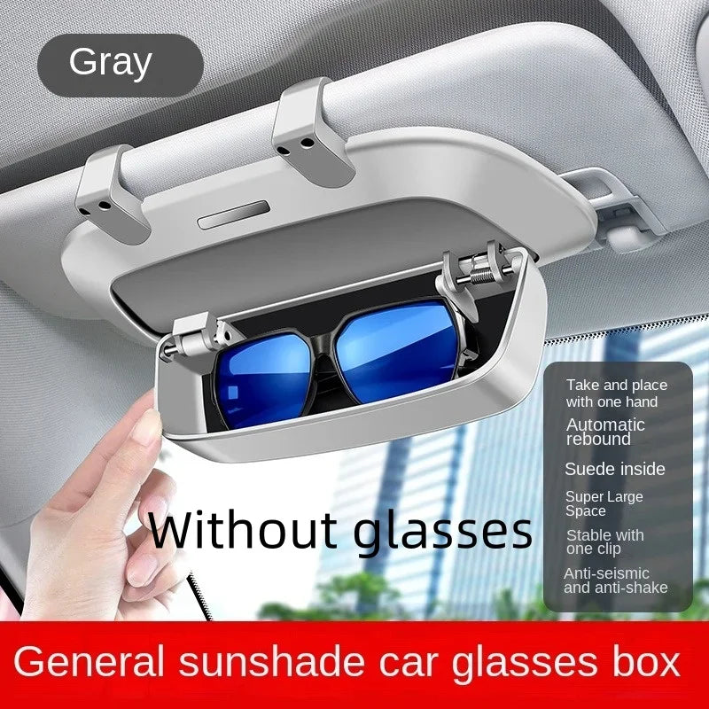 Estuche para gafas de coche | Clip de visera multifuncional porta gafas y caja de almacenamiento