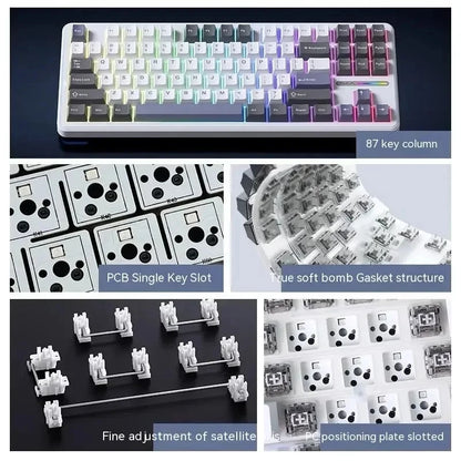 Teclado Mecánico AULA F87Pro – 87 Teclas, Triple Modo (USB/2.4G/Bluetooth), RGB, Hot-Swap y Batería 4000mAh