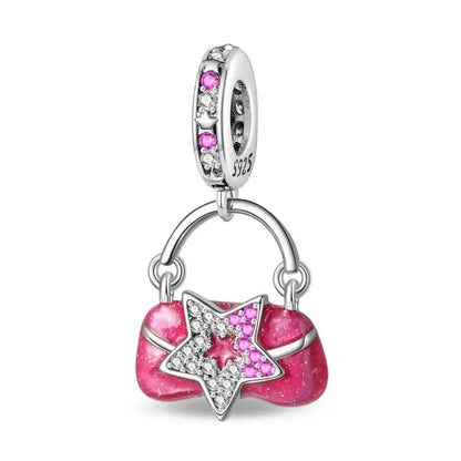 Charm Espejo Mágico Princesa Ángel Rosa en Plata 925 – Beads Compatibles Pandora Mujer Joyería DIY