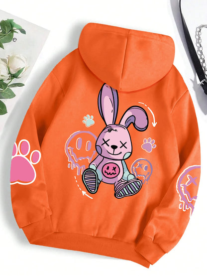 Sudadera Oversize Mujer Estilo Hip Hop | Hoodie Casual Estampado con Felpa Cálida Otoño Invierno