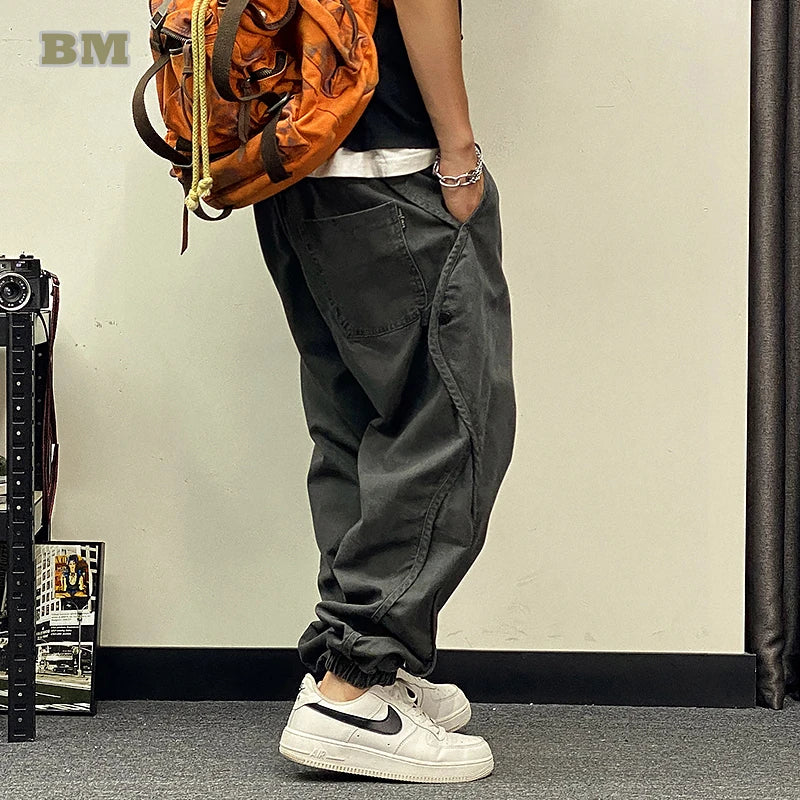 Pantalones Cargo Oversize Plus Size para Hombre – Joggers Harajuku Streetwear Coreano Hip Hop Baggy Casual