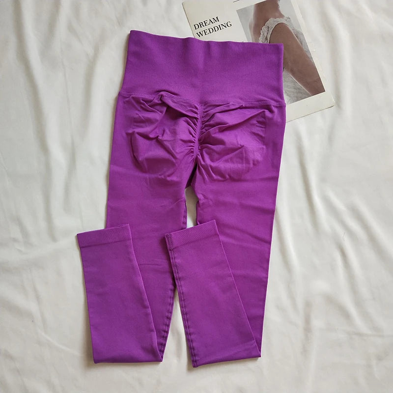 Leggings Deportivos de Cintura Alta sin Costuras | Pantalón Yoga Fitness Quick Dry con Efecto Push Up