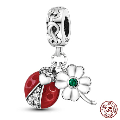 100% 925 Sterling Silver Creative Blue Luminous Firefly Charms Pendants Fit Qikaola 925 Original Bracelets DIY Birthday Jewelry