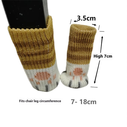 16PCS Fundas de Pies para Sillas Tejidas – Protectores de Suelo Antideslizantes, Silenciosos y Engrosados para Mesa y Silla