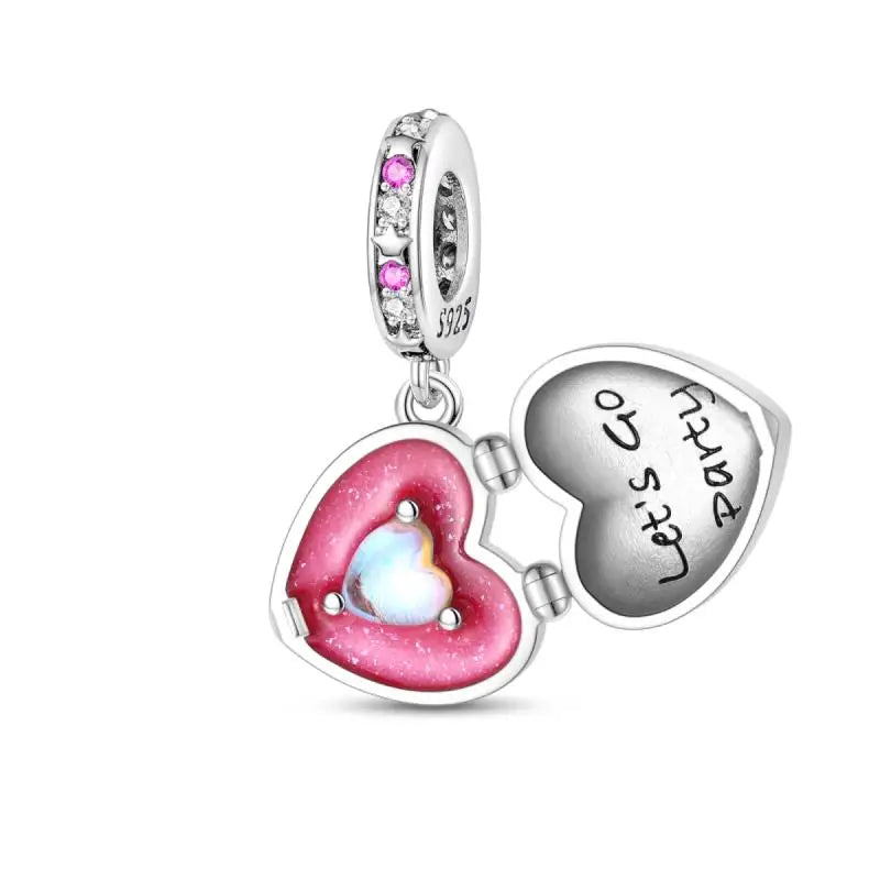 Charm princesa ángel rosa plata 925 – Abalorio de cumpleaños para pulsera tipo Pandora mujer