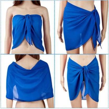 Falda Playera Mujer 2025 | Sarong Corto Chiffon Cubrebikini Verano