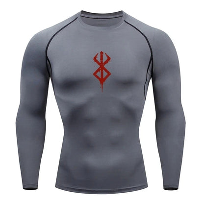 Camiseta Compresiva Anime Berserk Guts para Hombre – Gym, Running y Fitness, Manga Corta, Transpirable y Secado Rápido