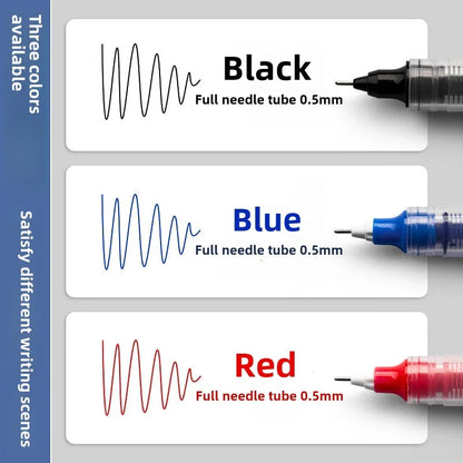 10Pcs High Quality Needle Type Gel Pen Straight Liquid Ballpoint Pens Perfect Kawaii Stationery for School/Office Writing Supply