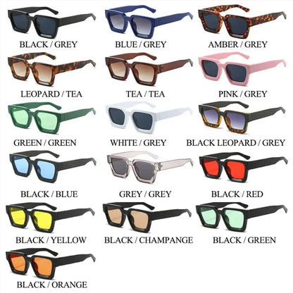 JNPCXI Gafas de Sol Cuadradas de Lujo | Retro Fashion Unisex UV400