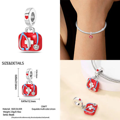 Charm Profesional Médico en Plata 925 | Profesora/Docente | Compatible con Pulsera Pandora Original