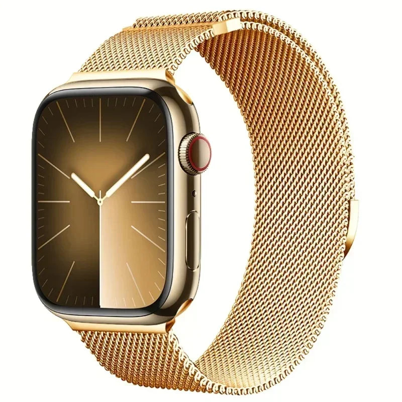Correa Milanese para Apple Watch Ultra/SE/Series 9/8/7/6/5/3 – Pulsera Magnética de Acero Inoxidable 49mm 45mm 44mm 41mm 40mm 38mm