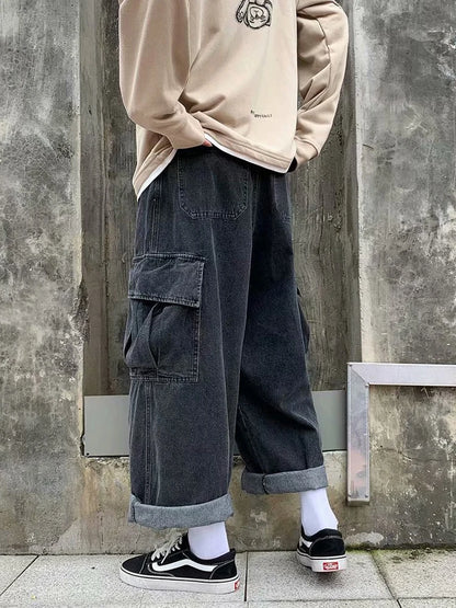 Jeans Oversize Baggy Hombre Y2K | Pantalones Vaqueros Cargo Hip Hop Harajuku Bolsillos Grandes Streetwear Wide Leg