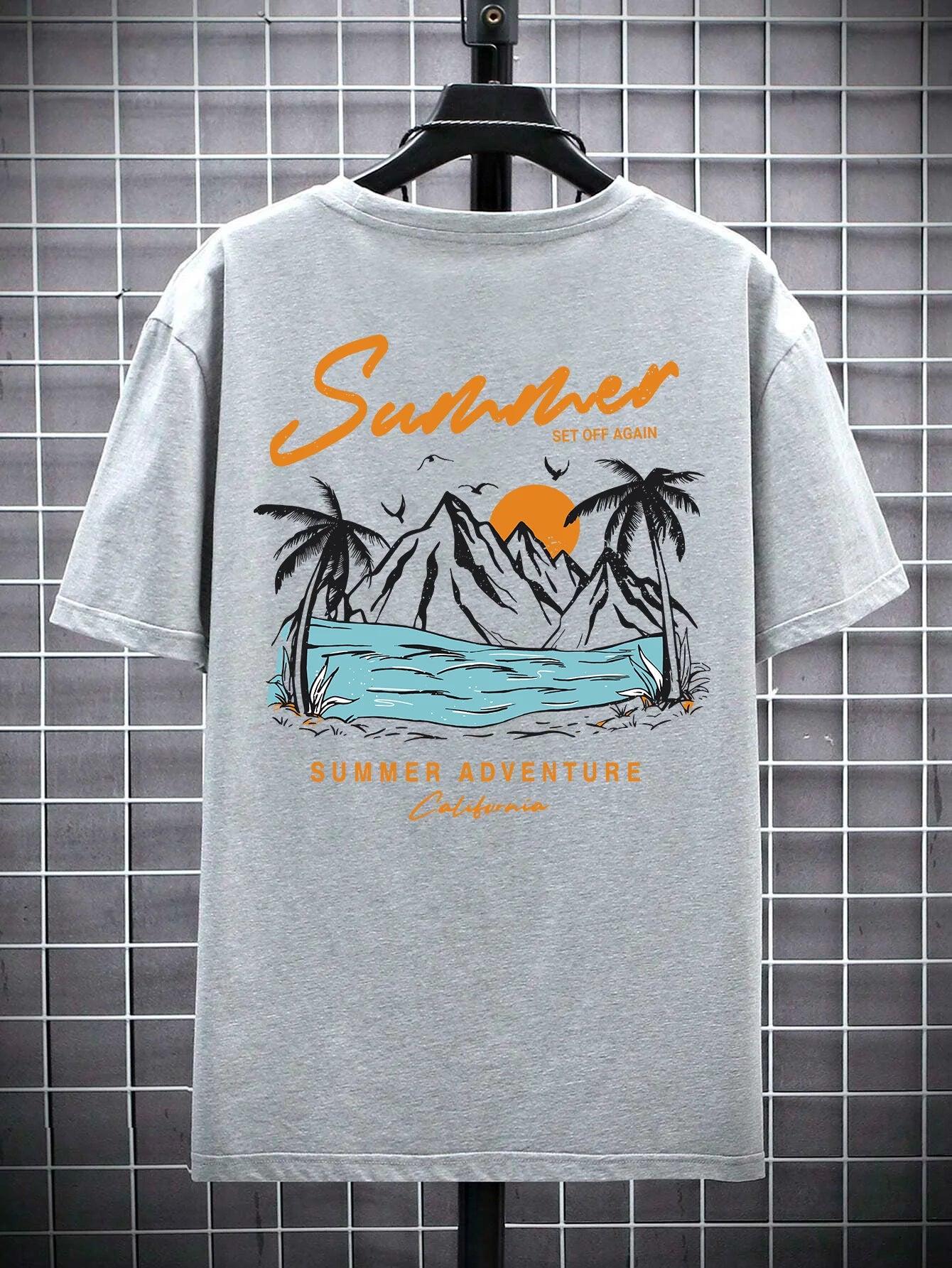 Camiseta Hombre 2025 | “Off Again Adventure” Estilo Verano Casual Oversize