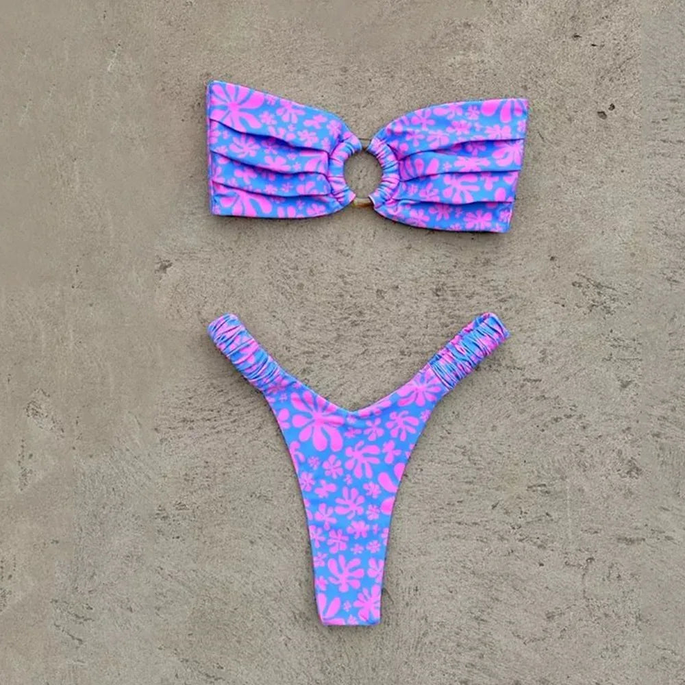 Micro Bikini Push Up Mujer 2025 | Brasileño Tanga Estampado Sexy