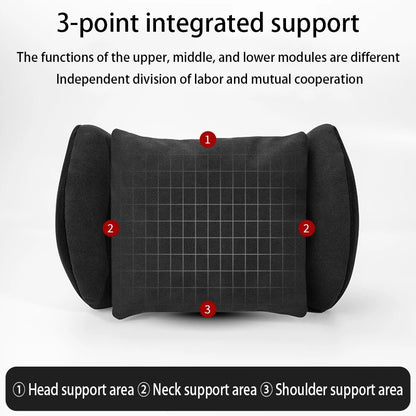 Cojín de Cuello y Soporte Lumbar en Memory Foam para Coche | Almohada Ergonómica de Viaje con Respaldo y Protección