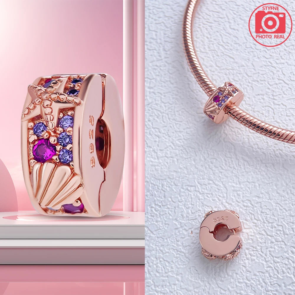 Charm Colgante Pareja Plata 925 y Oro Rosa | Compatible Pandora Original | Pulsera o Collar Mujer