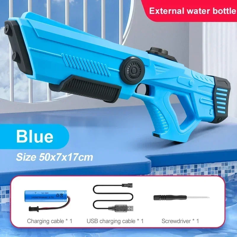 Pistola de Agua Automática Eléctrica – Juguete Portátil de Verano para Niños y Adultos | Diversión en Playa y Piscina