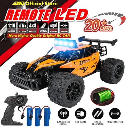 Coche RC Drift 1:16 Todoterreno – Control Remoto 2.4G Alta Velocidad con Luces LED Juguete para Niños