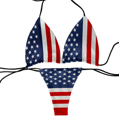 Bikini Divertido Mujer | Estampado Bandera 2 Piezas Playa y Piscina