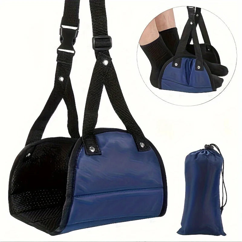 Hamaca Ajustable para Pies – Descanso de Viaje, Avión, Auto y Oficina